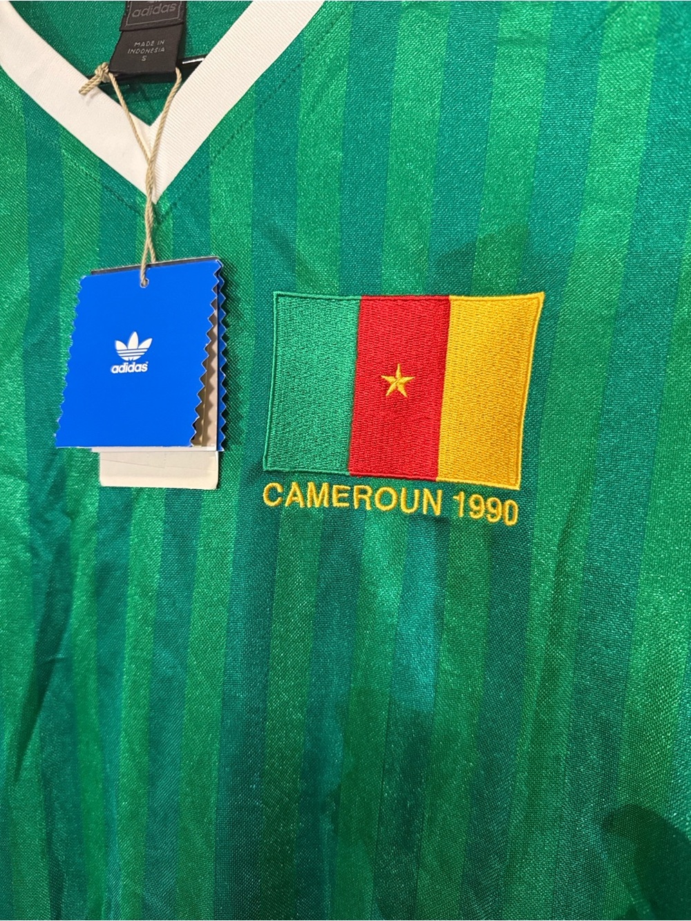 World Cup Greatest Moments adidas Green and White Cameroon 1990 Football Jersey - Picture 2 of 16